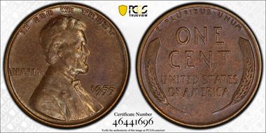 1955 1C Doubled Die Obverse AU53BN