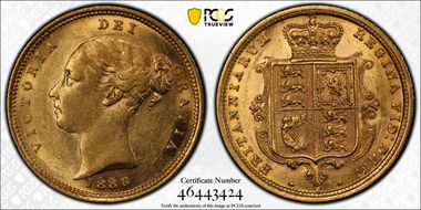 1886-S 1/2 Sov S-3862E AU58