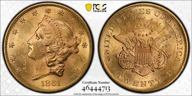 1861 $20 MS62
