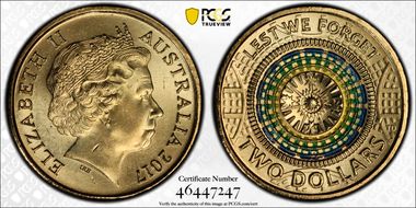 2017 $2 Lest We Forget Colorized MS66