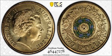 2017 $2 Remembrance Day Colorized MS65