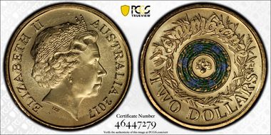2017 $2 Remembrance Day Colorized MS66