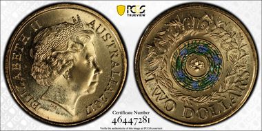 2017 $2 Remembrance Day Colorized MS67