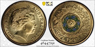 2017 $2 Remembrance Day Colorized MS67