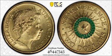 2014 $2 Remembrance - Colorized MS65