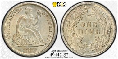 1877-CC 10C F-105, Type 2 Rev MS64