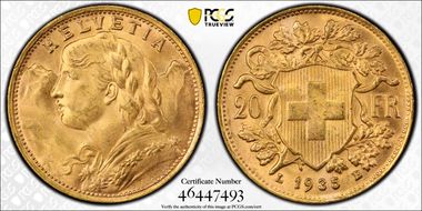 1935 LB 20 Fr KM-35.1  Au MS64