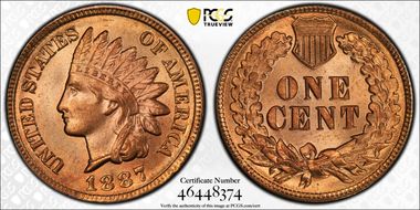1887 1C MS66RD