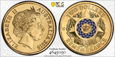 2019-C $2 Police Remembrance Colorized MS69