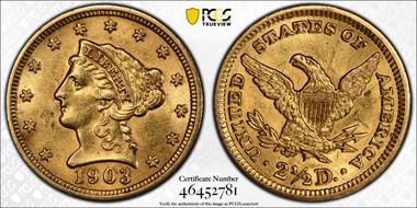 1903 $2.50 AU58