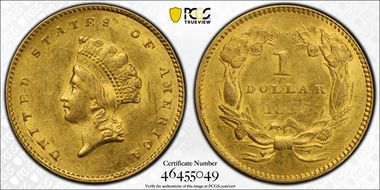 1855 G$1 MS62