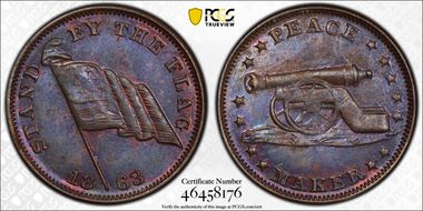 1863 CWT F-169/213a, Peace Maker MS62BN