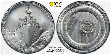 (2022-P) Medal U.S. Coast Guard Matte 1 oz Ag First Strike MS70