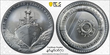 (2022-P) Medal U.S. Coast Guard Matte 1 oz Ag First Strike MS70