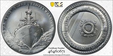 (2022-P) Medal U.S. Coast Guard Matte 1 oz Ag First Strike MS70