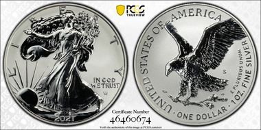 2021-S $1 Silver Eagle Rev PR - Type 2 Designer Edition - First Strike PR69