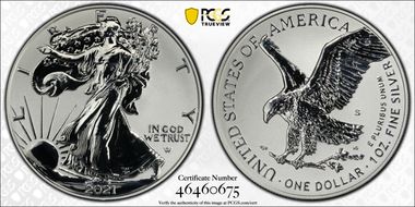 2021-S $1 Silver Eagle Rev PR - Type 2 Designer Edition - First Strike PR69