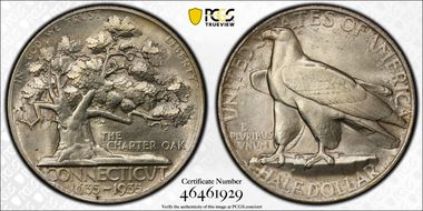 1935 50C Connecticut MS65