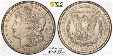 1921 $1 Morgan MS63