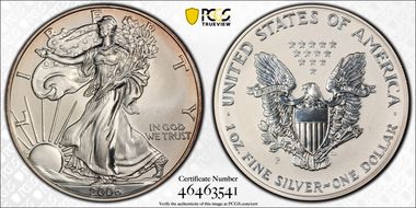 2006-P $1 Eagle-20th Anniversary Reverse Proof PR69