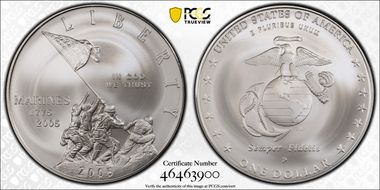 2005-P $1 Marine Corps MS69