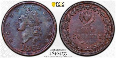 1863 CWT F-1/229a, Our Country MS62BN