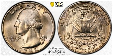 1980-P 25C MS67+