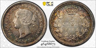 1858 5C Large Date RP1 N1