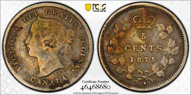 1875-H 5C Small Date N1