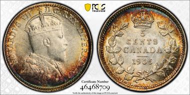 1905 5C Narrow Date AU58