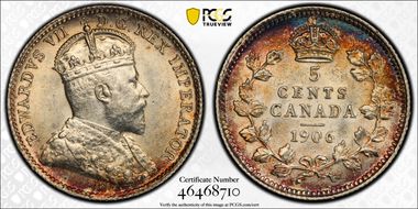 1906 5C Wide Date AU58