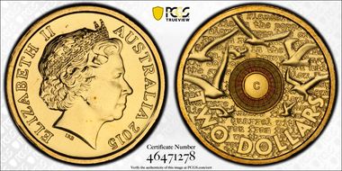 2015-C $2 Remembrance Day In Flanders Fields Colorized MS68