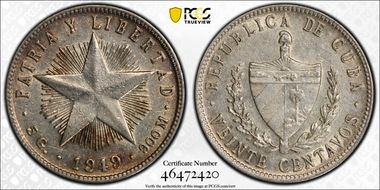 1949 20C KM-13.2  Ag AU53