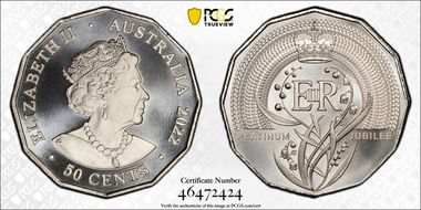 2022 50C Elizabeth II Platinum Jubilee MS69