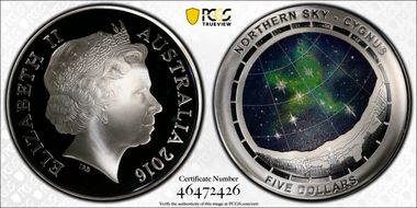 2016 $5 Cygnus Northern Sky PR70DCAM