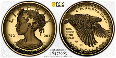 2017-W $100 American Liberty High Relief PR70DCAM