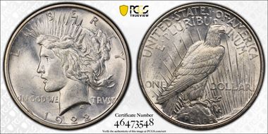 1922-D $1 AU55