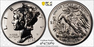 2022-W $25 Palladium, Reverse Proof First Strike PR70