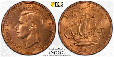 1943 1/2D S-4115 MS64RD