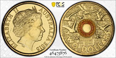 2015 $2 Remembrance Day Colorized In Flanders Fields MS66