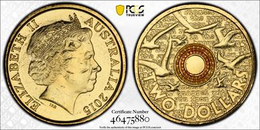 2015 $2 Remembrance Day Colorized In Flanders Fields MS64