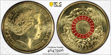 2015 $2 Lest We Forget Colorized MS65