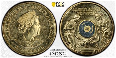 2021 $2 Ambulance Service Colorized MS65