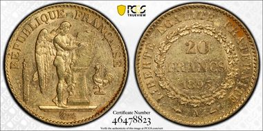 1893-A 20 Fr Gad-1063 F-533 AU55