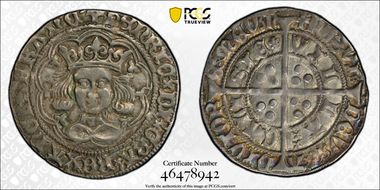 (1430-31) Groat Annulet Obv/Rosette Rev Calais AU50