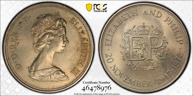 1972 25p S-LL1 Silver Anniversary CuNi MS63
