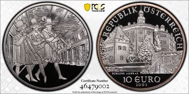 2002 € 10 Ambras Palace PR69DCAM
