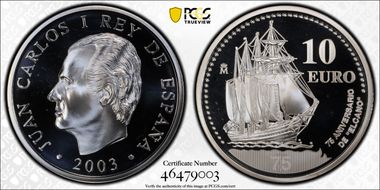 2003-M € 10 De Elcano PR68DCAM