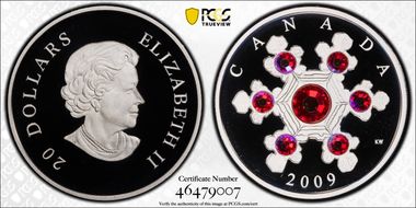 2009 $20 Snowflake Rose PR69DCAM