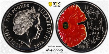 2012 £5 Remembrance Day CuNi MS68